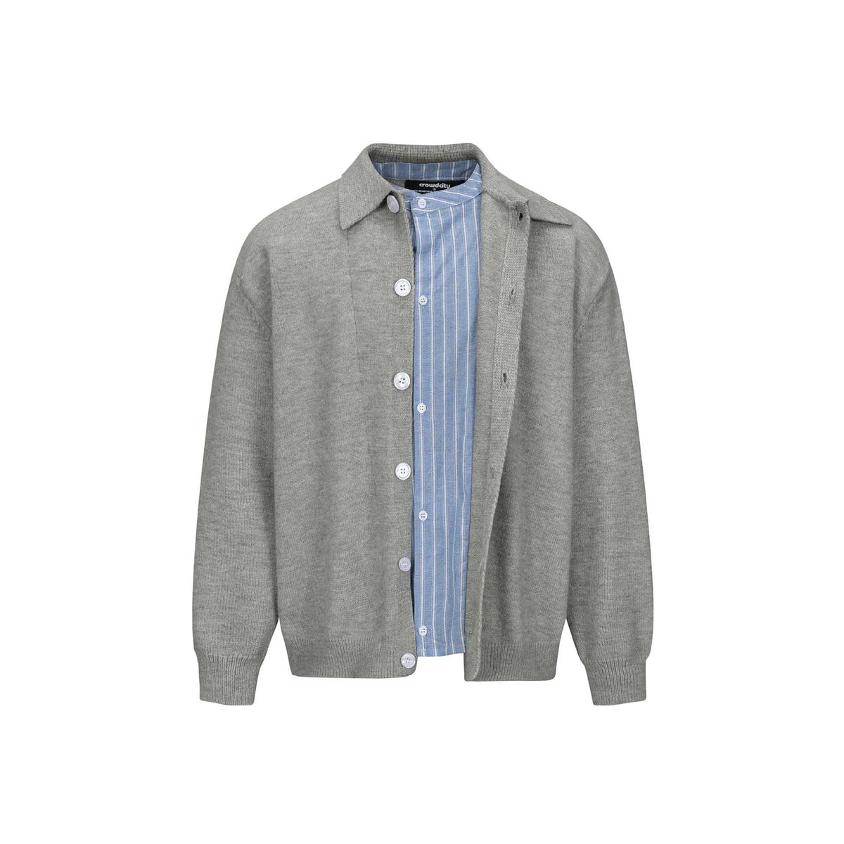 Long Sleeve  Front Placket  Loose Fit  Knit Cardigan Sweater