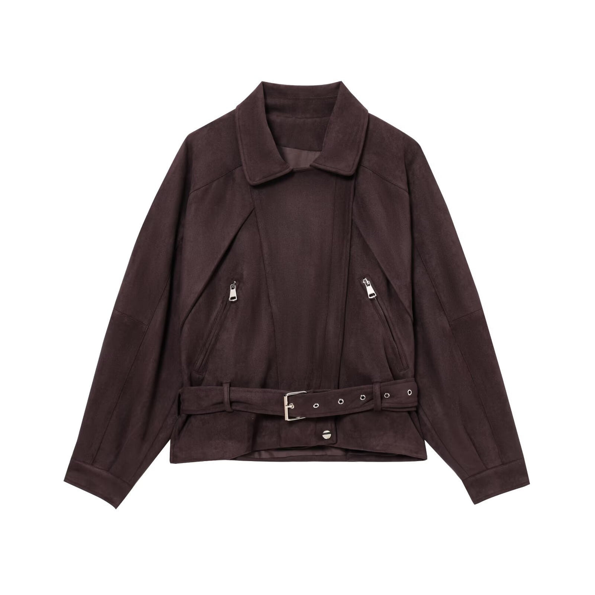 Suede motorcycle wind belt belt jacket