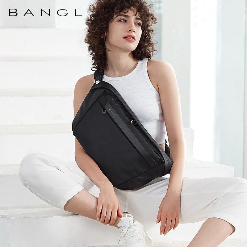 New Men's One Shoulder Messenger Bag Trendy Cool Chest Bag Large Capacity Light Weight Men's Bag Sling Bag