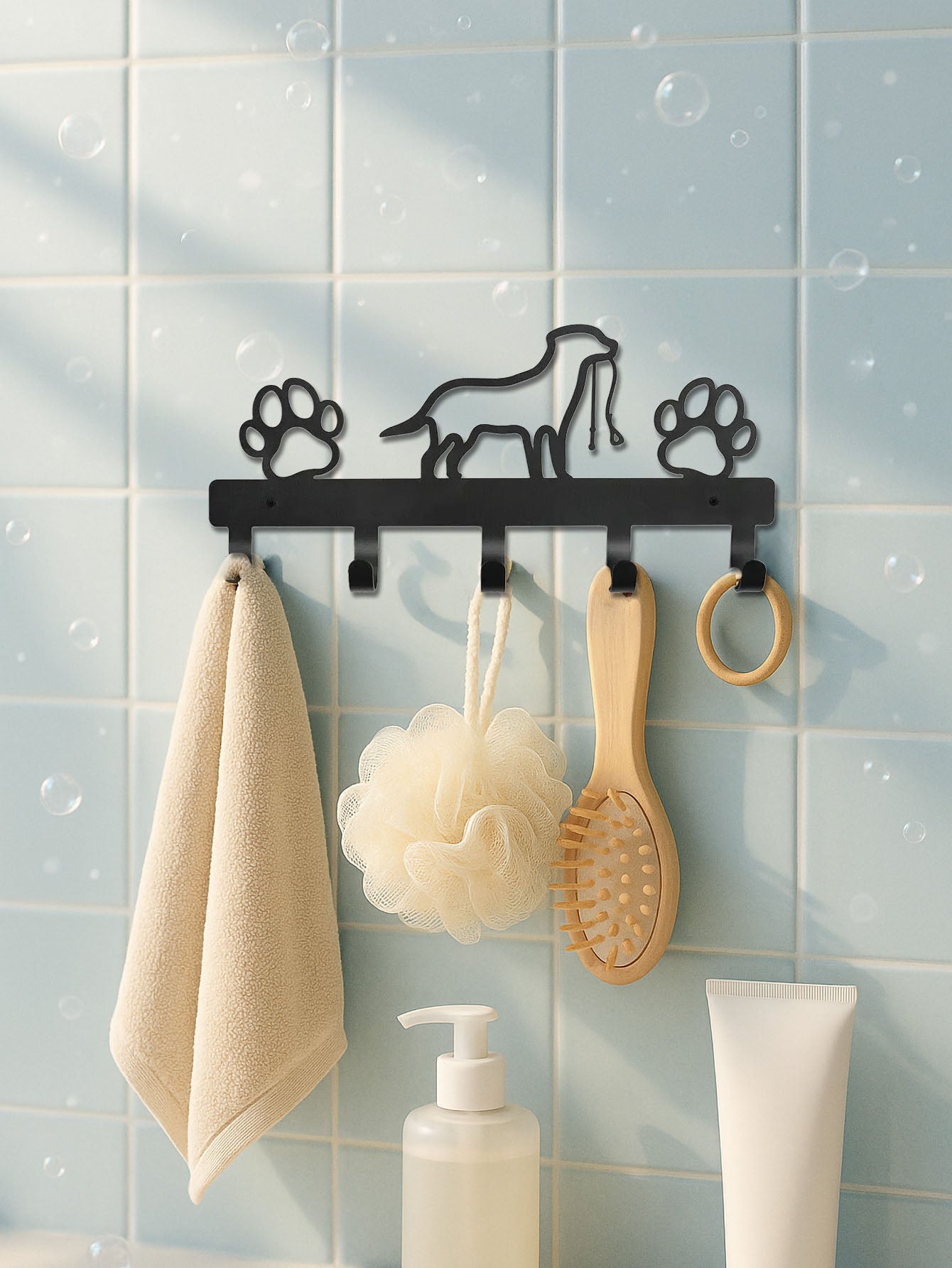 Modern Metal Wall-Mounted Key Holder,5-Hook Decorative Rack, Entryway Organizer