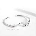Sterling silver bracelet minimalist wave bracelet Mobius open bracelet...
