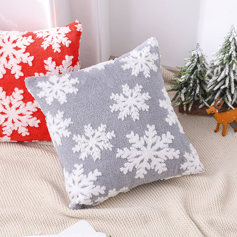 Christmas Snowflake Pillow Creative Pillow Set Holiday Living Room Bedhead Pillow Set (excluding pillow core)