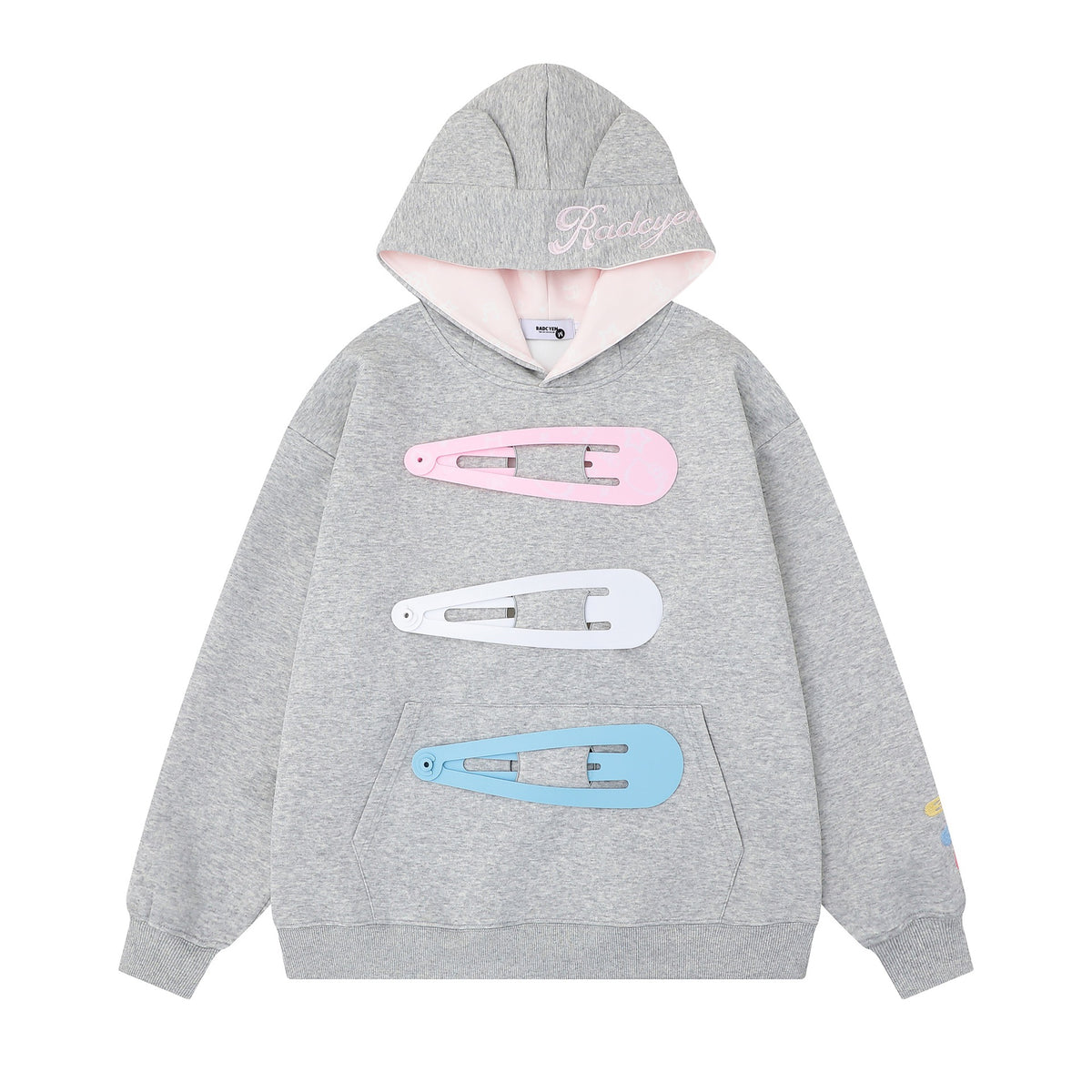 Colorful hair clip hoodie