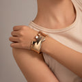 Metal style temperament niche versatile bracelet Bracelet irregular opening...
