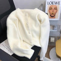 Faux Mink Knit Cardigan for Women