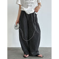 Retro Color-Blocked Checkered Balloon Pants for Women
