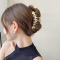 Metal fishbone hair clip