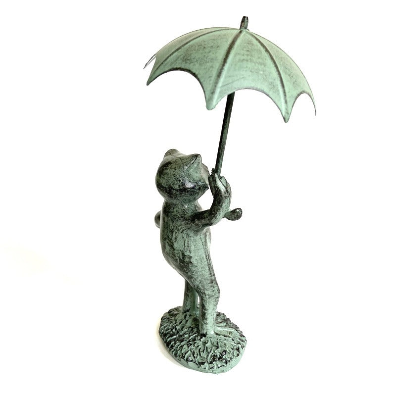 Frog Ornament Resin with Umbrella