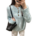 Solid color loose and lazy style soft and sticky knitted sweater