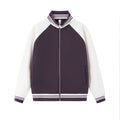 Stand up collar contrasting zipper jacket