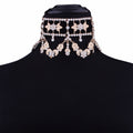 Crystal Rhinestone Choker Necklace Velvet Statement Necklace