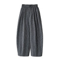 Retro Color-Blocked Checkered Balloon Pants for Women
