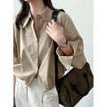 Drawstring Hem Loose Fit Shirt for Women