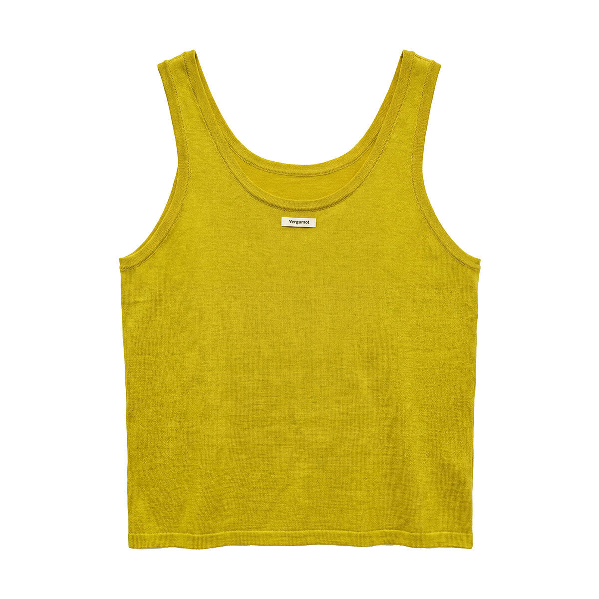 Layered Knit Camisole Top for Women, Letter Weave Label, Simple Basic Shirt