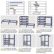 1Pc Metal Garment Rack Shoe Clothing Organizer Shelves Freestanding Multifunctional Clothes Wardrobe