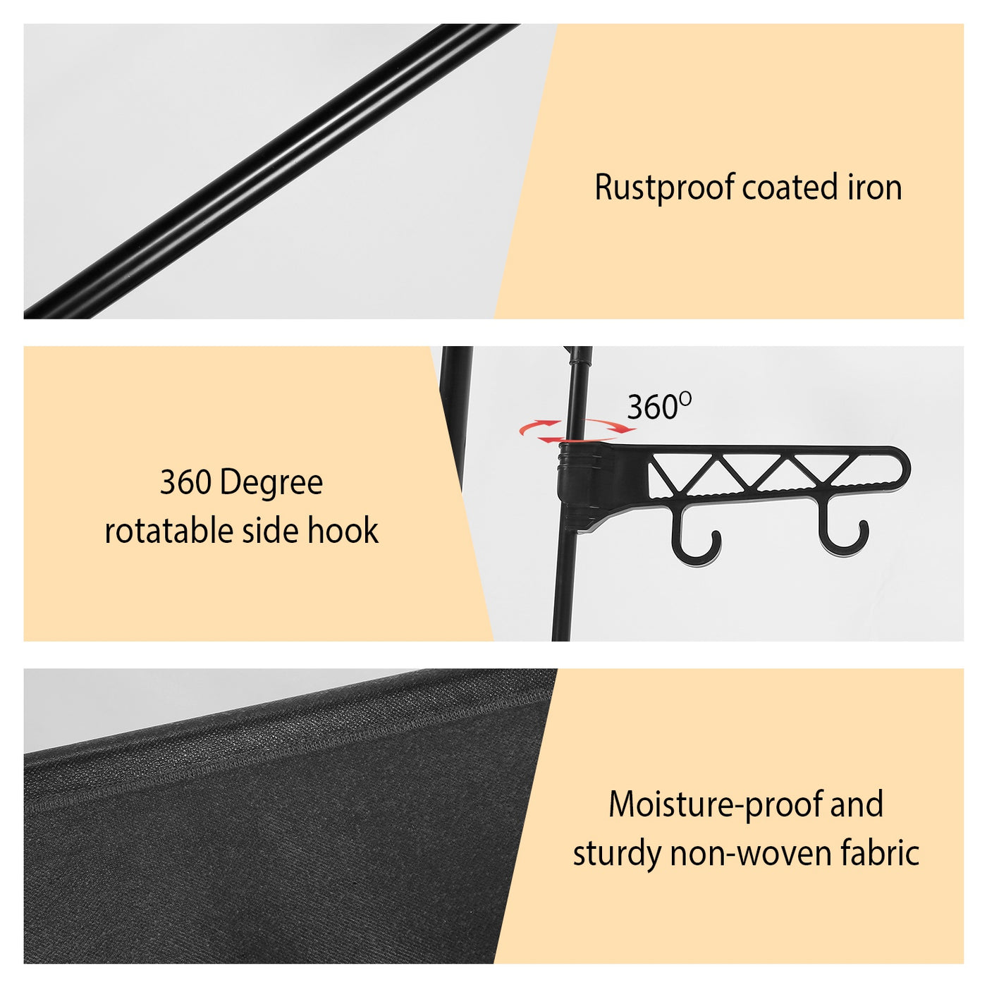 1Pc Metal Garment Rack Shoe Clothing Organizer Shelves Freestanding Multifunctional Clothes Wardrobe