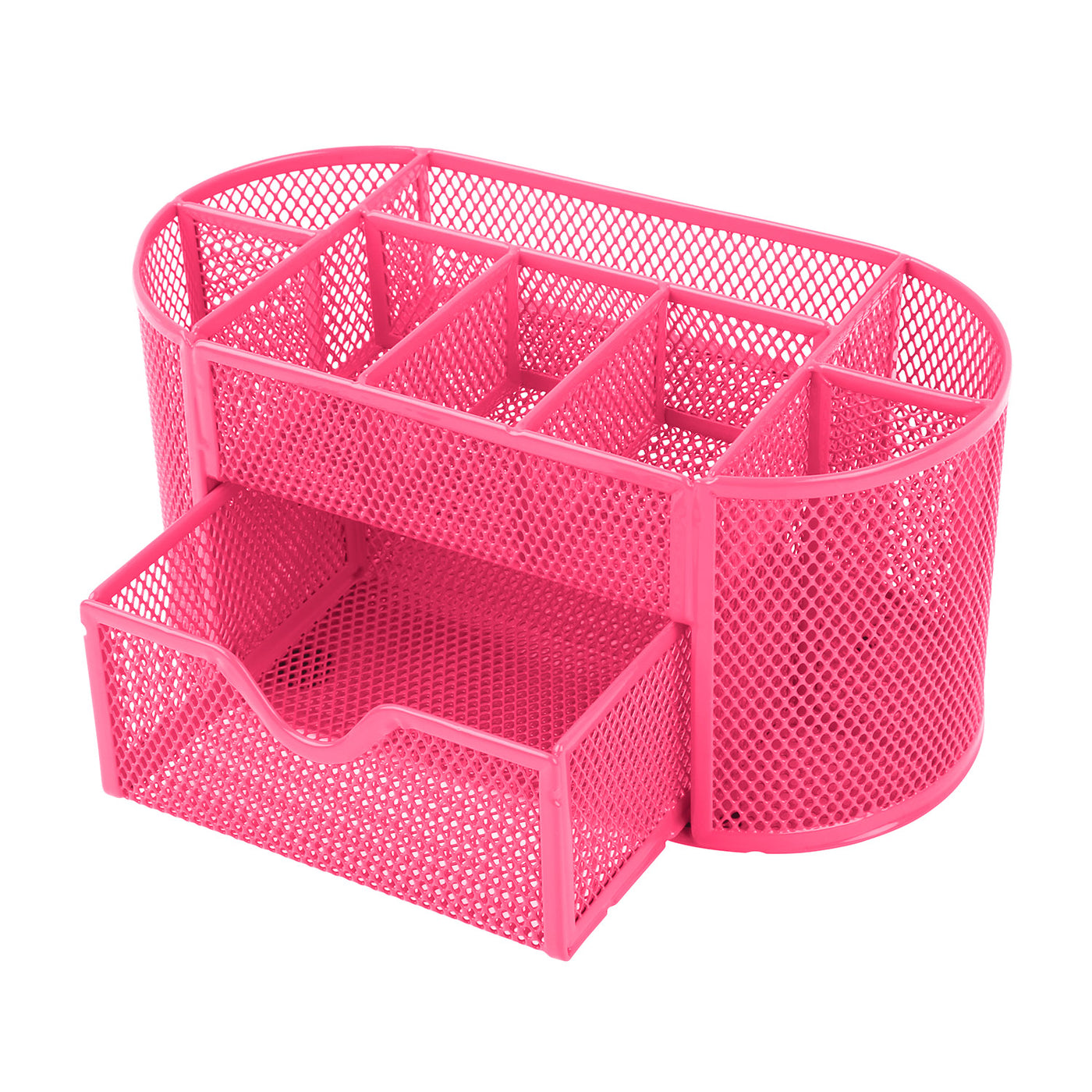 1Pc Metal Mesh Pencil Holders Desk Organizer With 9 Compartment Pen Holder Storage