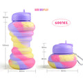 Donut Folding Silicone Bottle Foldable Outdoor Sports Goods Portable...