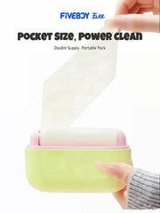 Portable Pet Hair Remover With Lid Reusable, Palm-Sized Lint Roller Pocket-Sized Travel Essential For Removing Cat And Dog Hair