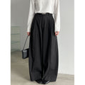 Diagonal Placket Patchwork Pleated Wide Leg Pants for Women...