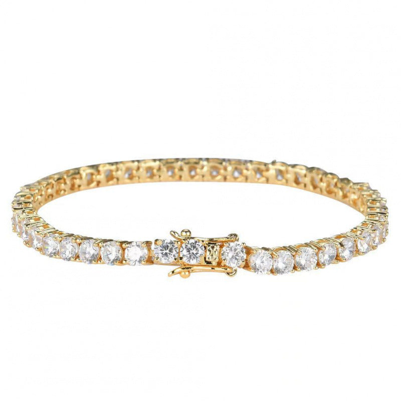 Hot selling tennis bracelet, high sparkling white zircon bracelet, silver jewelry, high-end feel, light luxury jewelry accessories