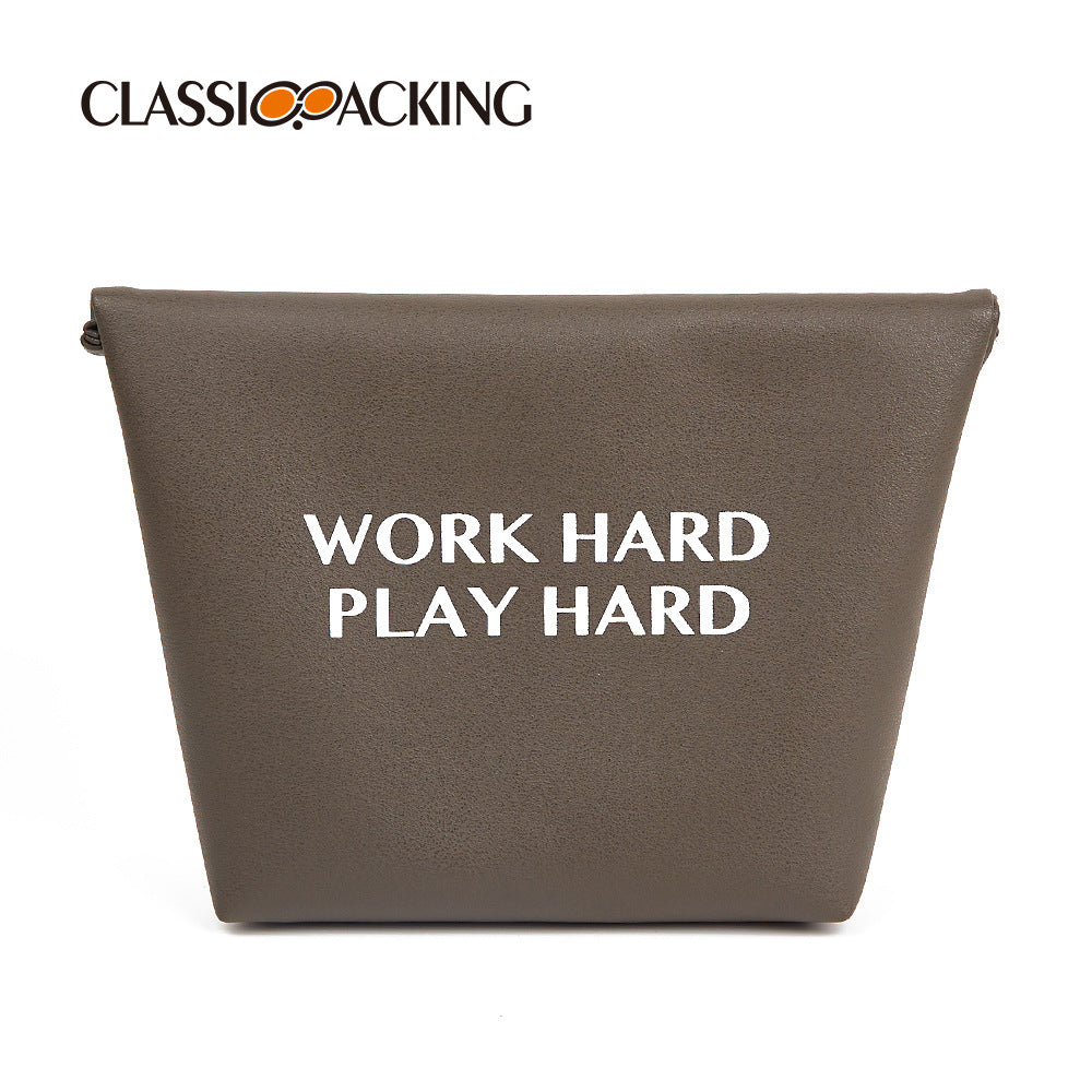 New PVC Leather Waterproof Finishing Bag Velcro Toiletry Storage Bag Travel Large Capacity Lazy Cosmetic Bag