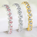 Romantic Trimmed Heart Shape 3A Zirconia Love Bracelet Copper...