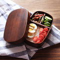 Japanese Creative Wooden Lunch Box Divided Lunch Box Student...