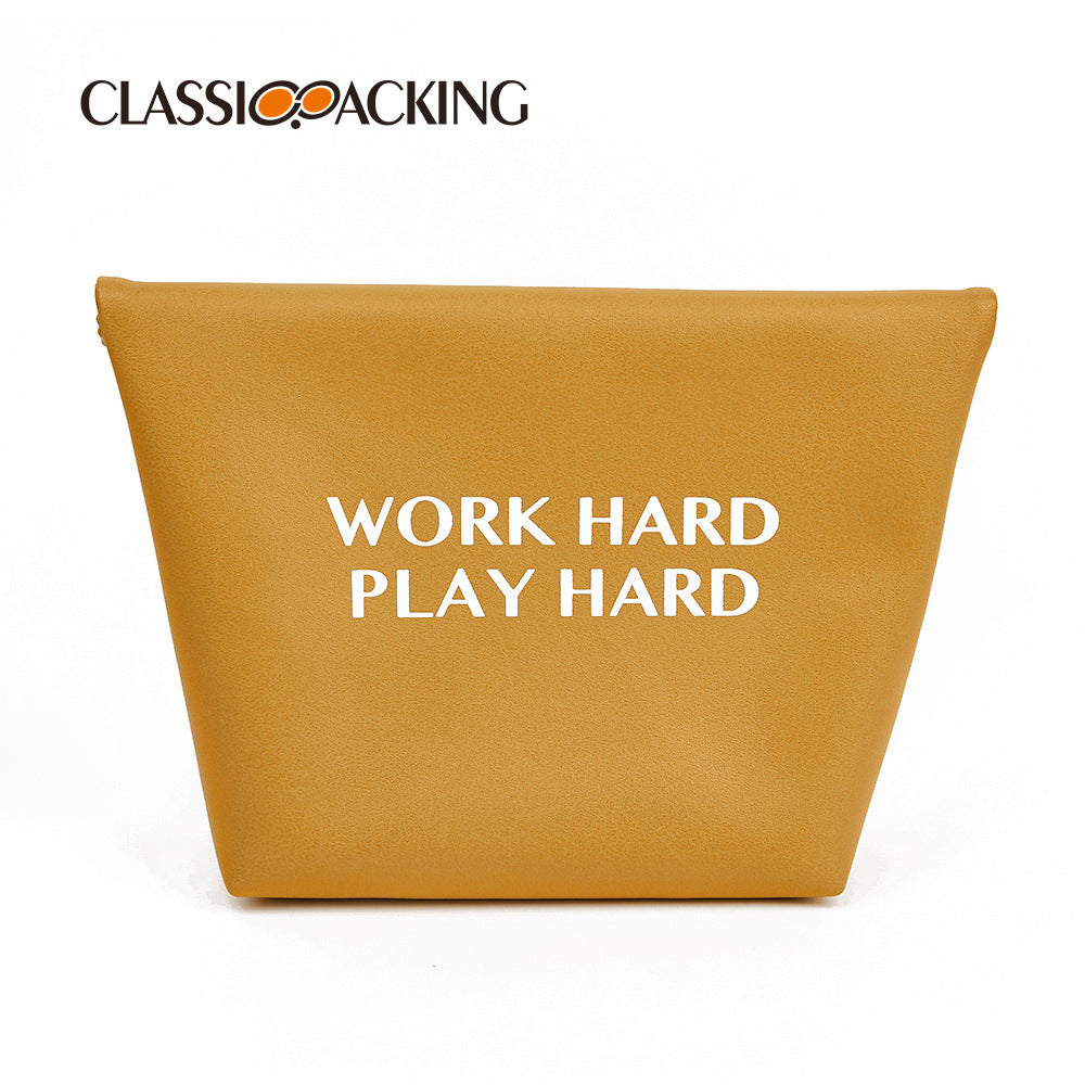 New PVC Leather Waterproof Finishing Bag Velcro Toiletry Storage Bag Travel Large Capacity Lazy Cosmetic Bag
