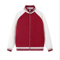 Stand up collar contrasting zipper jacket