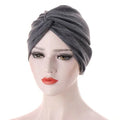 Muslim Women Stretch Cotton Striped Beanie Turban Chemo Hat...