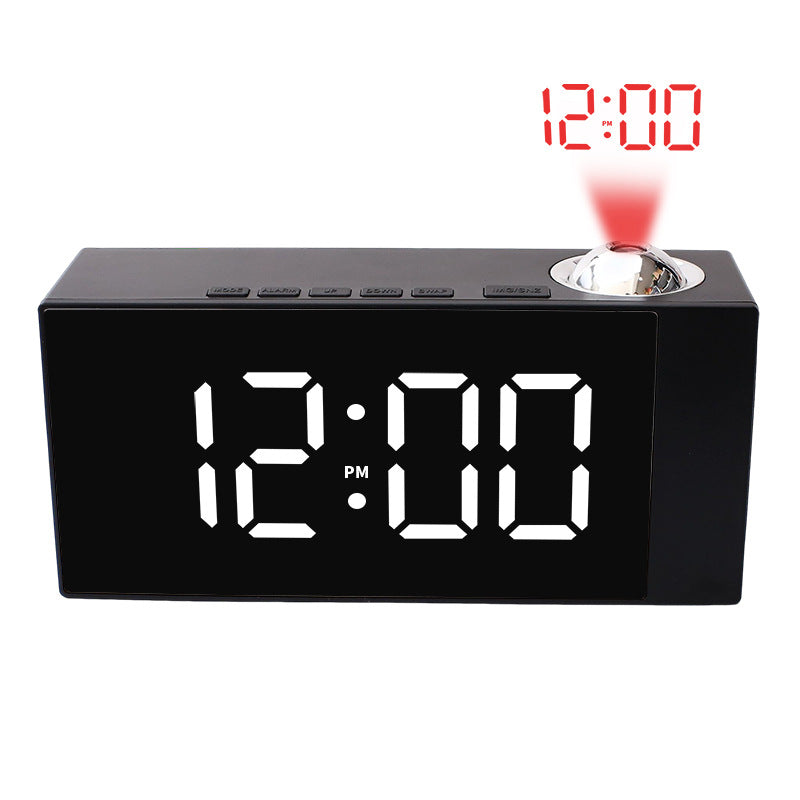 Mirror LED projection clock Multifunctional clock Bedhead plug in clock