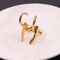 Simple Design Rocky Ring Jewelry Irregular Gold Fang Ring...