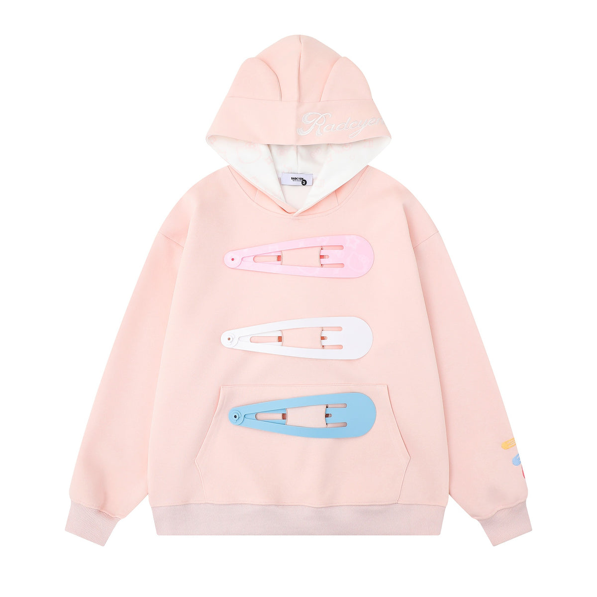 Colorful hair clip hoodie