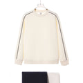 Color blocked round neck hoodie