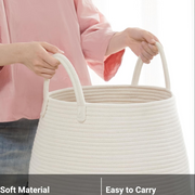 Larry's Large Capacity Tall Model With Extended Handle Foldable Tassel-free Decorative Dirty Clothes Basket For Bedroom And Bathroom Clothing Storage