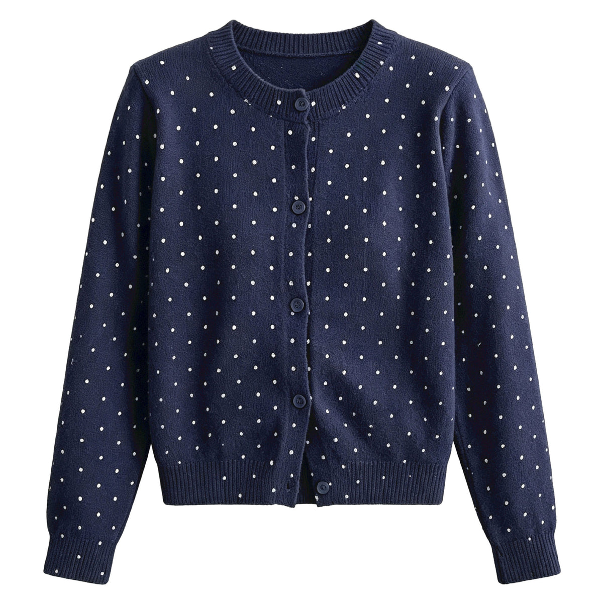 Lace West  Polka Dot Knit Cardigan for Women, Inner Sweater, Versatile Outerwear Top