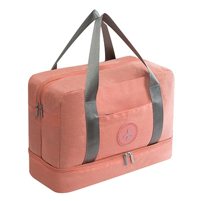 Cationic Fabric Waterproof Travel Bag Large Capacity Double Layer Beach Bag Portable Duffle Bags Packing Cube Weekend Bags
