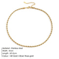 New Necklace 3mm/4mm Twist Chain Necklace Stainless Steel Necklace