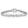 Romantic Trimmed Heart Shape 3A Zirconia Love Bracelet Copper...