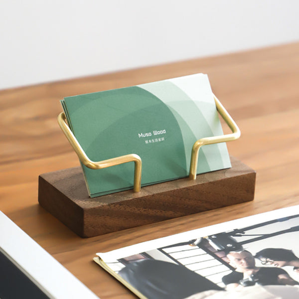 Wooden Brass Card Holder Metal Card Holder