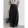 Diagonal Placket Patchwork Pleated Wide Leg Pants for Women...