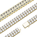 Hip Hop  Double-row 10mm Copper Micro-paved Zircon Bracelet