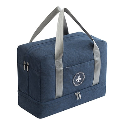 Cationic Fabric Waterproof Travel Bag Large Capacity Double Layer Beach Bag Portable Duffle Bags Packing Cube Weekend Bags