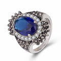 Silver Jewelry Vintage Thai Silver Large Gemstone Ring Ring...