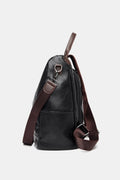 Cognac Faux Leather Backpack