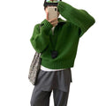 Half zip lapel pullover sweater for women