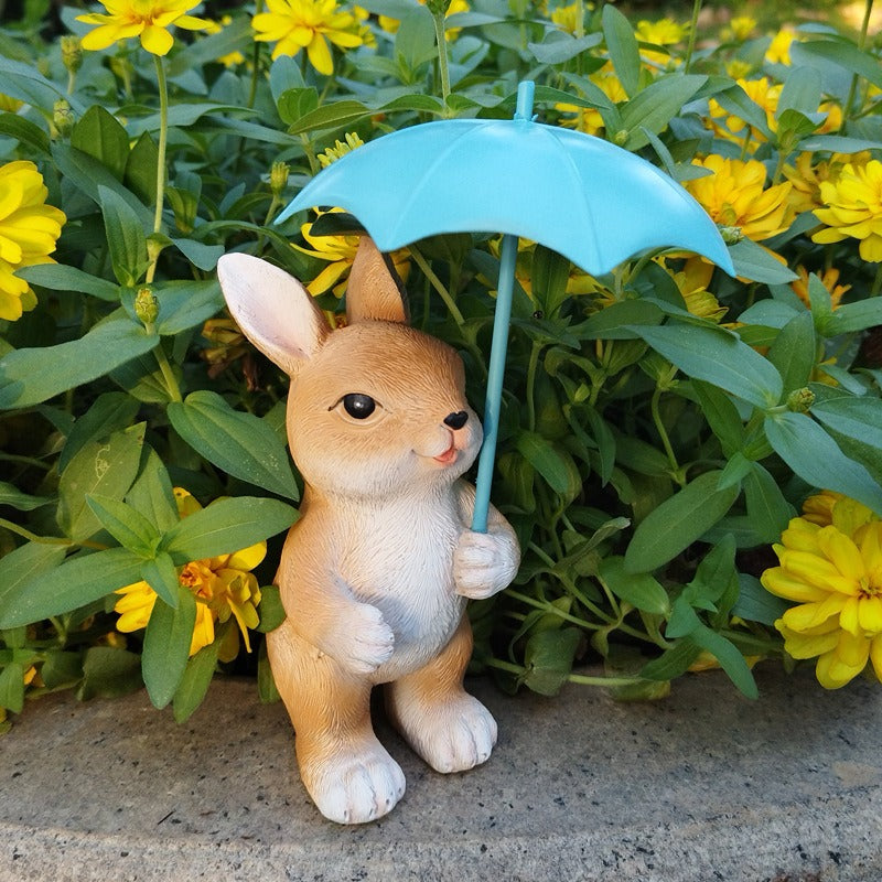 Garden bunny umbrella animal ornament