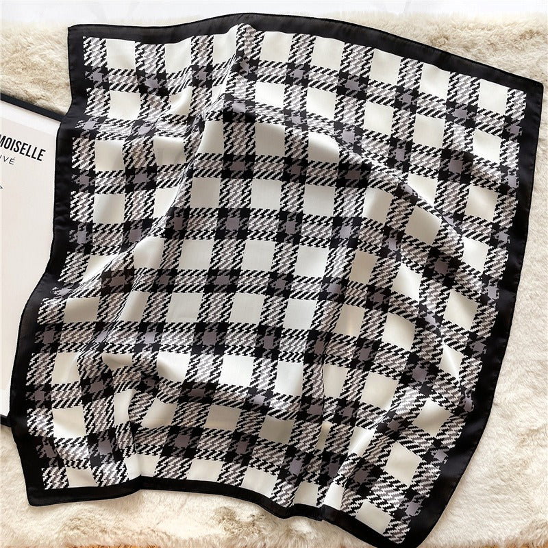 Checkered Scarf  Women's Square Scarf Professional Scarf