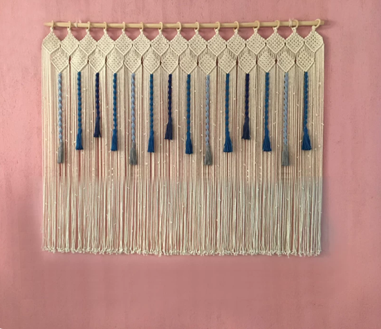 Hand-woven curtain tapestry door curtain partition tassel curtain dyeing shading curtain decoration